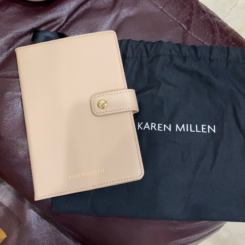 Karen Millem, leather written notebook!